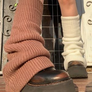 tunnel vision leg warmers in brown and white XL-4X (brand new, plus size)